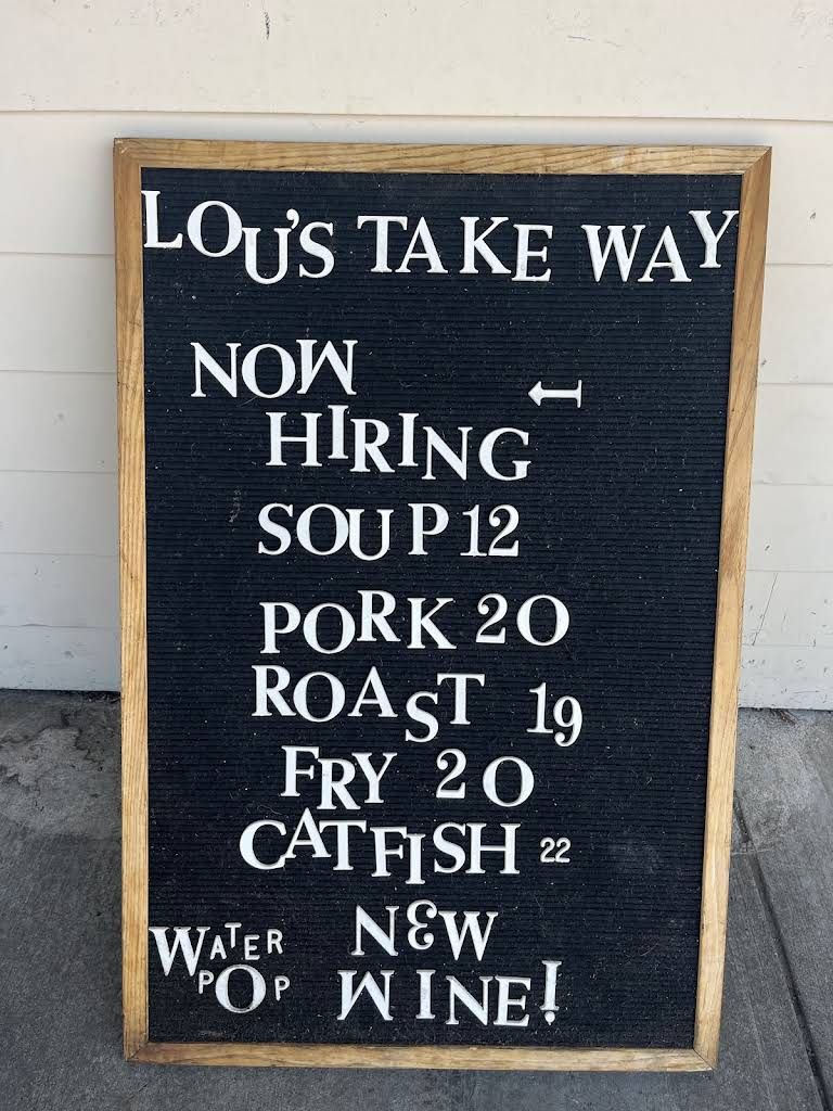 Lou’s Takeaway Menu 1